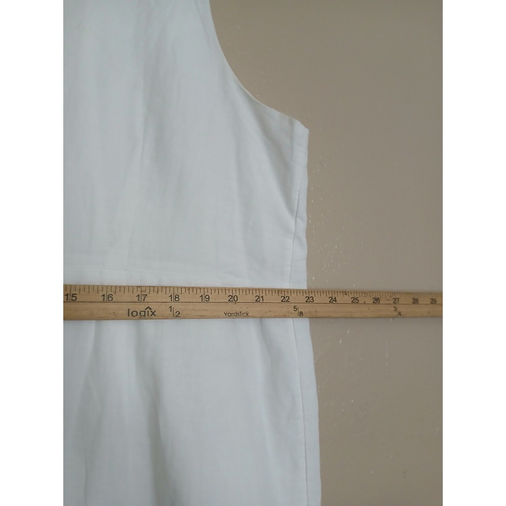 Talbots Dress 18w Petite Linen Embroidered Shift Resort Beach Cruise Bohemian - Picture 12 of 12